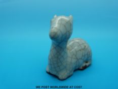 A Song Dynasty style crackle glaze model of a roe deer