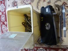 Vintage butcher's tools, knives,