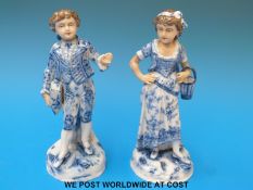 A pair of 19thC Volkstedt figures (height 15cm)