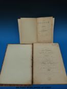 Three volumes of music: one quarter leather bound,