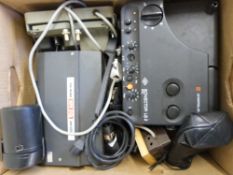 A large collection of cameras and equipment to include Pentax, Sony and an Agfa Movexoom,