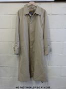 A gentleman's Burberry full-length raincoat size 54 Reg