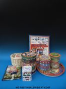 A collection of Emma Bridgwater and Matthew Rice branded items to include books, tins, trays,