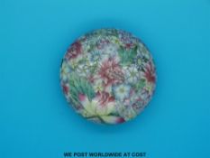 An 18thC / 19thC Chinese millefiori circular ink pot with red seal mark to base (7cm diameter)