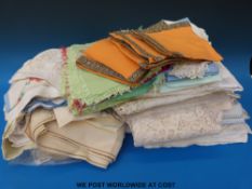 A collection of linen and lace