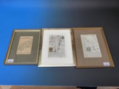 A pair of 18th century roadmaps including Devizes, Bridgwater,