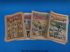 A quantity of vintage comics to include Beano, Victor, Hornet,