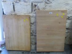 Two wooden chopping blocks