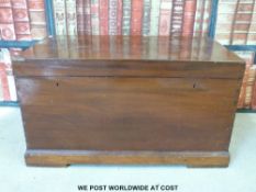 A small 19thC mahogany trunk (w69 x d38 x h38cm)