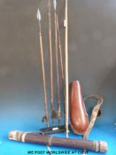 A collection of African weapons to include some bush tribe arrows,