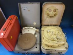 Three vintage portable record players c1950/60 era, Eden,