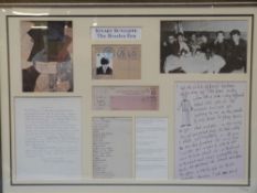 A limited edition 392/4995  'Stuart Sutcliffe - The Beatles Era' framed collage (63 x 84cm)