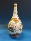 A 19thC vase with unusual Worcester dragons in compartments pattern in the Chinese style,