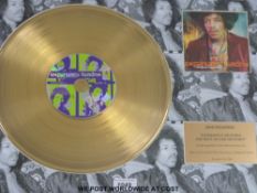 A Jimi Hendrix limited edition gold LP in frame