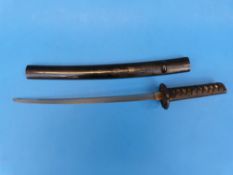 A Japanese childs Wakisashi, blade length 35cm, overall length 39cm.