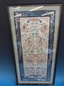 Two 19thC Chinese embroidered cuffs,