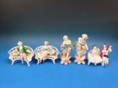 A collection of ceramic figures