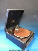 A vintage Columbia 'Grafonola' wind up record player