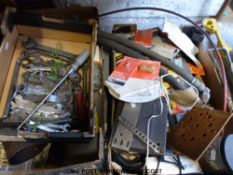 A quantity of tools to include spanners, torque wrench, timing light,