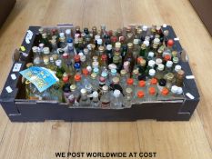 A collection of approximately 80 alcohol miniatures to include gin, vodka,