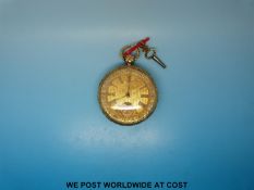 M I Tobias & Co Liverpool 18ct gold (Chester c1830) gentleman's open faced pocket watch of generous