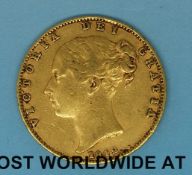 An 1842 young head gold full sovereign shield back,
