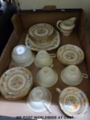 A quantity of hand-decorated Copeland and some Grosvenor china tea ware