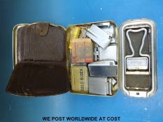 Four Ronson lighters and other smoking related items