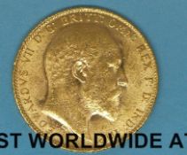A 1905 Edward VII gold full sovereign