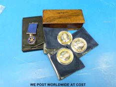 Three portrait commerative crowns,