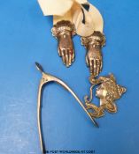 A pair of hallmarked silver sugar nips,