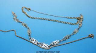 Three 9ct gold bracelets (5.