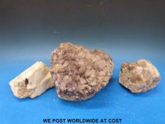 Three large mineral samples