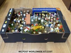 A collection of approximately 70 alcohol miniature spirits to include gin, vodka,