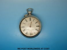 A pair cased fusee gentleman's pocket watch,