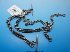 A hallmarked silver Albert and another marked sterling