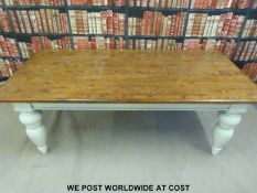 An Italian style kitchen or dining table, the top painted with words/ phrases,