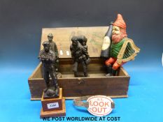 A wooden box with Teachers Whisky image inside, 