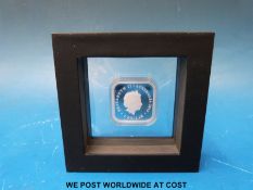 'Australian Seasons' Perth Mint 'square ingot style silver coin' with applied colour, cased,