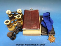 Three sets of ivory and other opera glasses,