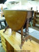 A 19thC Sutherland table with carved legs (height 69cm width 88cm depth 108cm)