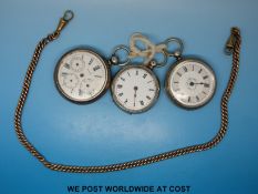 Patek hallmarked silver pocket watch,