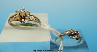 Two 9ct gold rings,