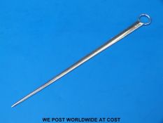 A Georgian hallmarked silver meat skewer, Ldn 1814, maker William Eley & William Fearn (length 30.