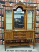 A fine late 19thC satinwood display cabinet,