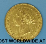 An 1867 young head Australian gold full sovereign, Sydney mint,