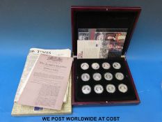 The 'Great Britons' deluxe cased collection comprising 24 silver proof 28.28g 38.