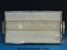 An Asprey chrome plated & framed tray,