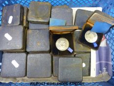 Twenty three cased Cheltenham Bi-centenary medal coins issued by the Echo newspaper in 1988