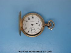 Waltham ladies hunter fob watch c1915, in gold plated keystone case,